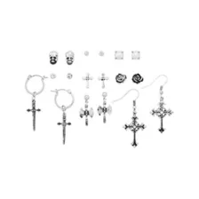 Multi-Pack Cross Sword Dagger Assorted Earrings - 9 Pair at Spencer's