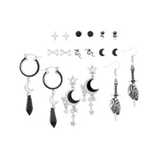 Multi-Pack Moon Crystal Sword Assorted Earrings - 9 Pair at Spencer's