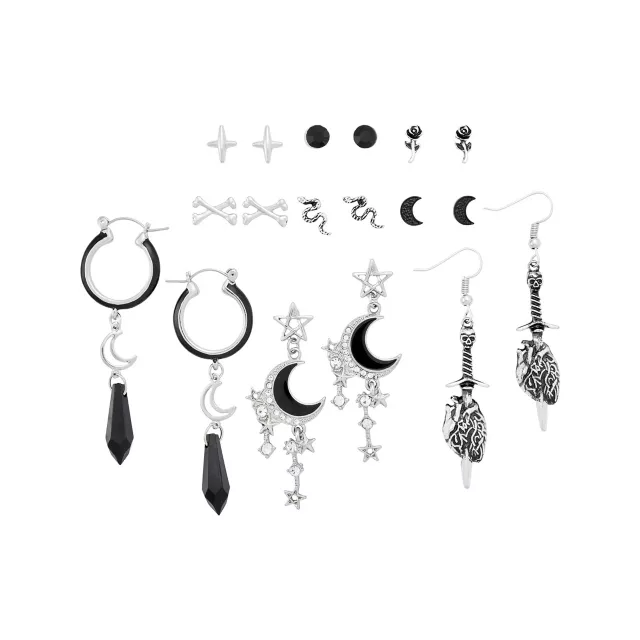 Multi-Pack Moon Crystal Sword Assorted Earrings - 9 Pair at Spencer's
