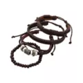 Multi-Pack Beaded Cord Faux Leather Bracelets - 4 Pack at Spencer's