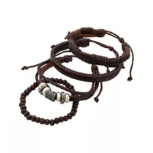 Multi-Pack Beaded Cord Faux Leather Bracelets - 4 Pack at Spencer's