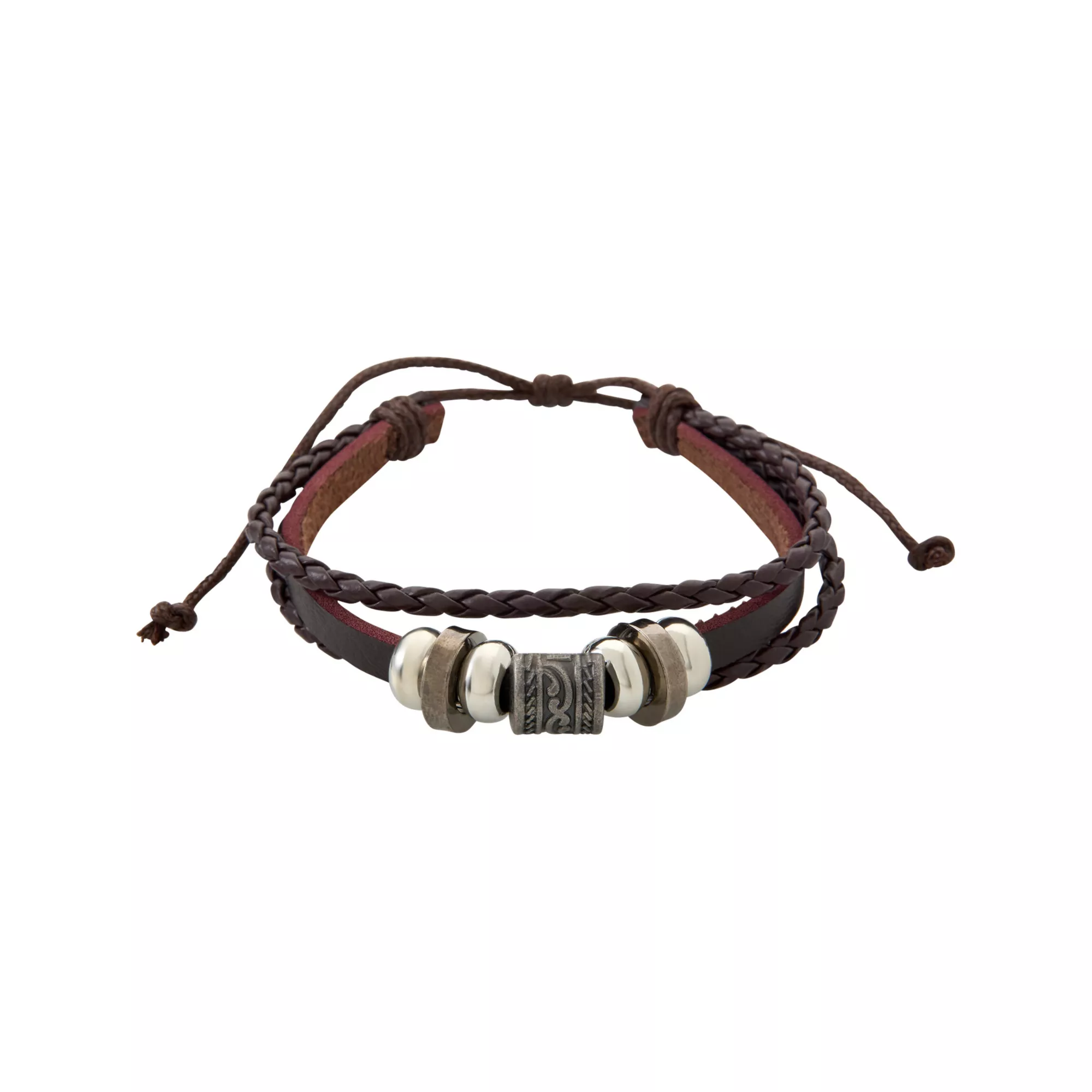 Multi-Pack Beaded Cord Faux Leather Bracelets - 4 Pack