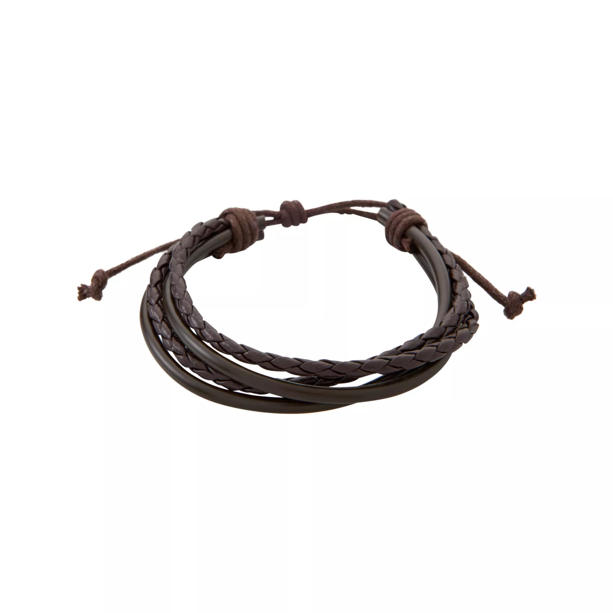 Multi-Pack Beaded and Braided Cord Faux Leather Bracelets - 4 Pack at Spencer's