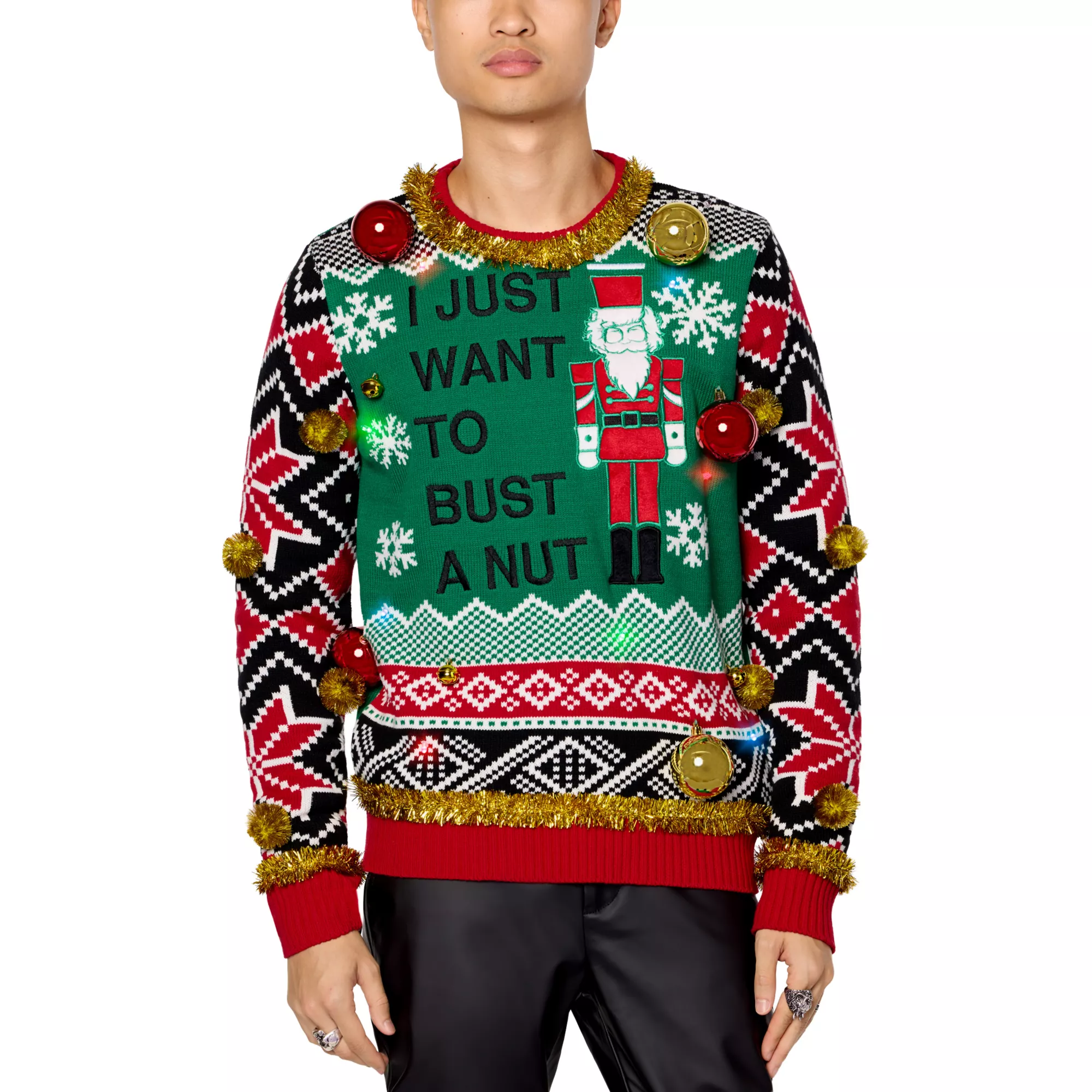 Light-Up Bust a Nut Christmas Sweater - Danny Duncan
