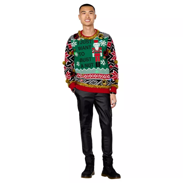 Light-Up Bust a Nut Christmas Sweater - Danny Duncan