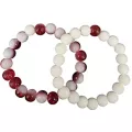 Red and White Long Distance Bracelets - 2 Pack at Spencer's