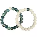 White and Green Long Distance Bracelets - 2 Pack at Spencer's