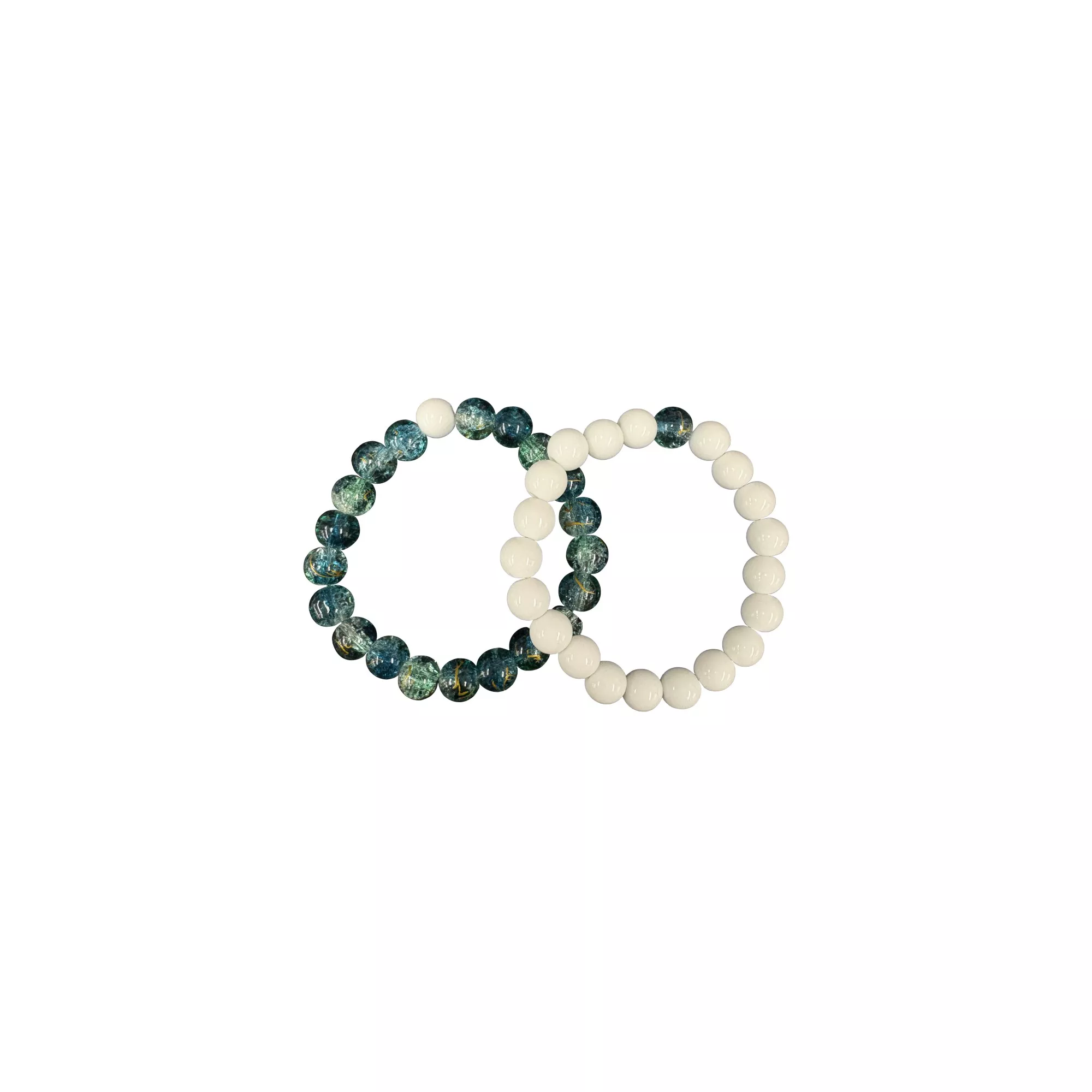 White and Green Long Distance Bracelets - 2 Pack at Spencer's