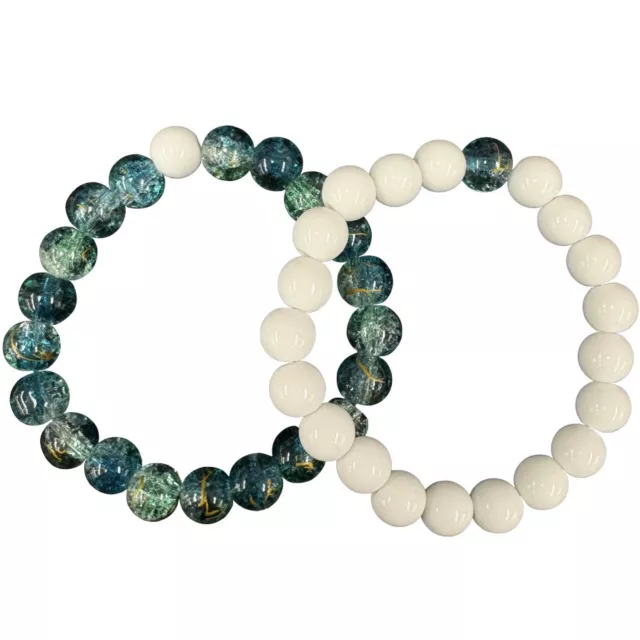 White and Green Long Distance Bracelets - 2 Pack at Spencer's