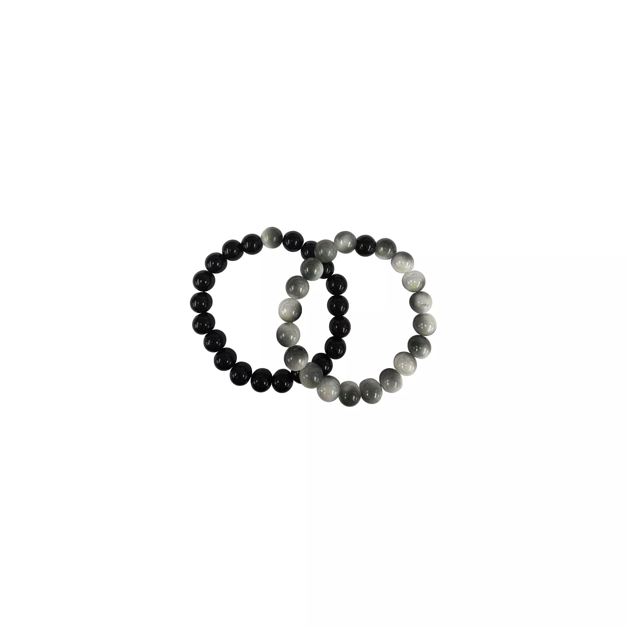 Black and Gray Marble Long Distance Bracelets - 2 Pack at Spencer's