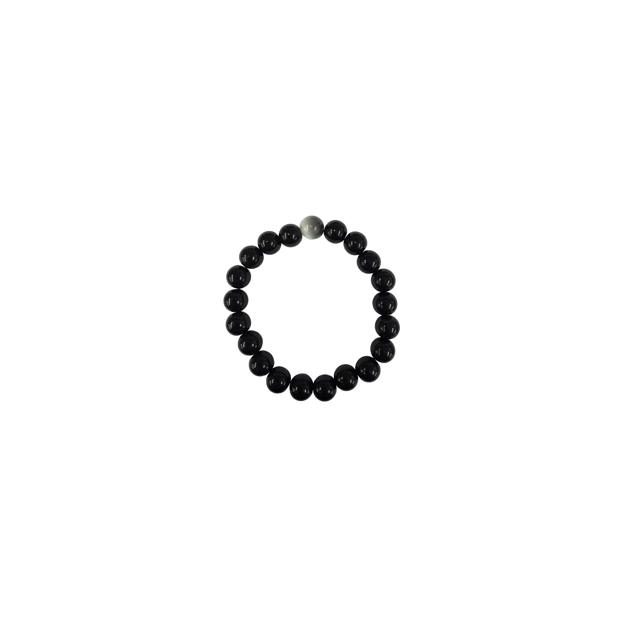 Black and Gray Marble Long Distance Bracelets - 2 Pack