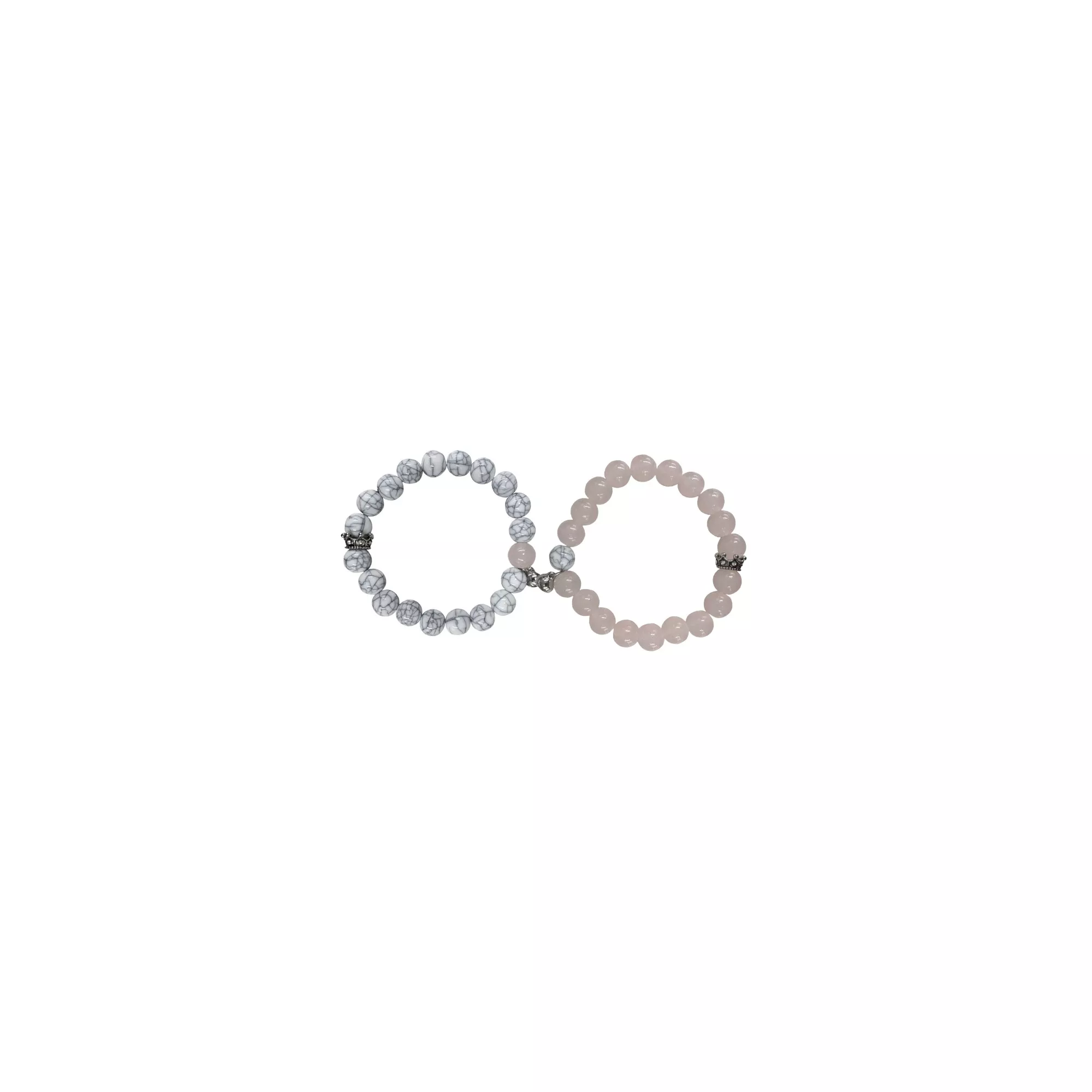 Rose and White Marble Long Distance Bracelets - 2 Pack at Spencer's