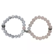 Rose and White Marble Long Distance Bracelets - 2 Pack at Spencer's