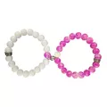 Pink and White Long Distance Bracelets - 2 Pack at Spencer's