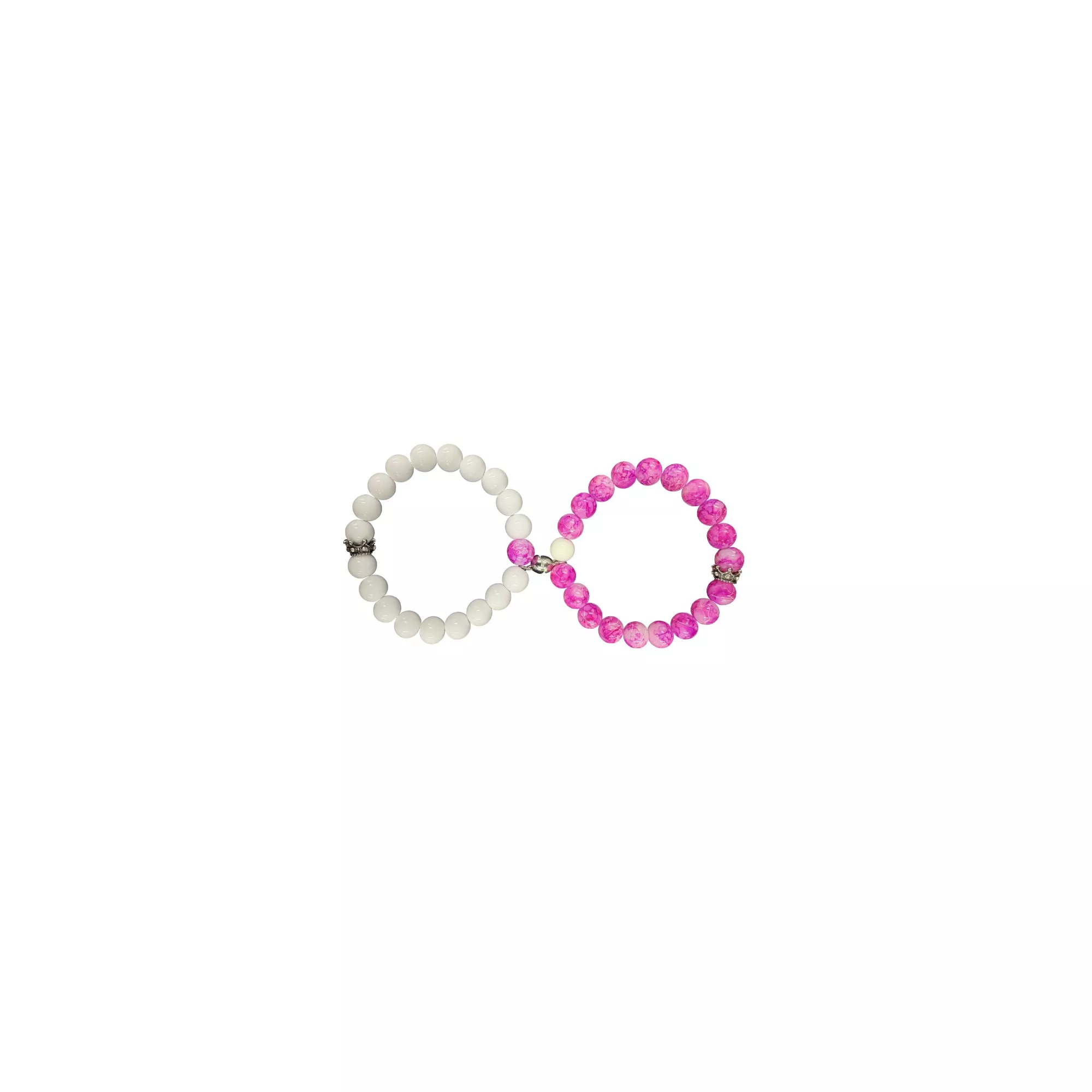 Pink and White Long Distance Bracelets - 2 Pack at Spencer's