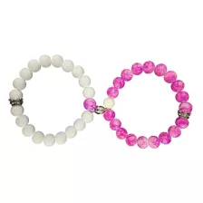 Pink and White Long Distance Bracelets - 2 Pack at Spencer's
