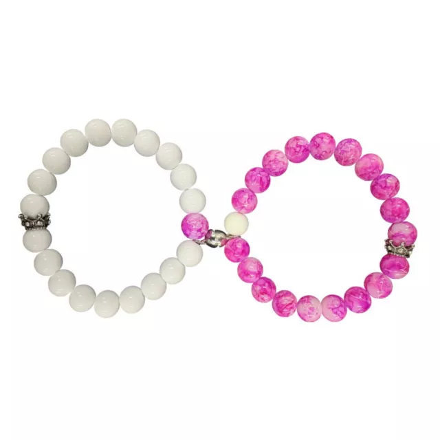 Pink and White Long Distance Bracelets - 2 Pack at Spencer's