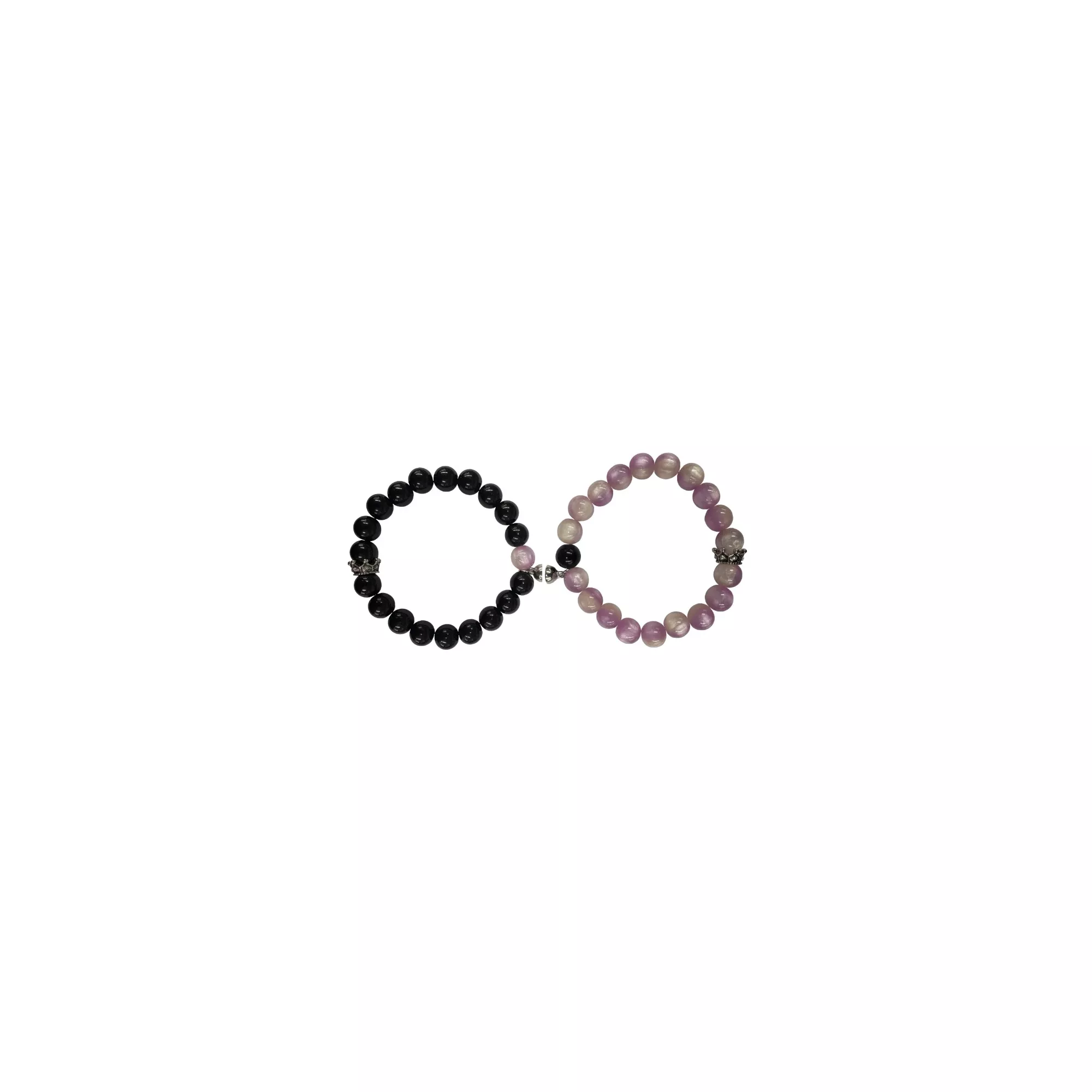 Iridescent Purple and Black Long Distance Bracelets - 2 Pack at Spencer's