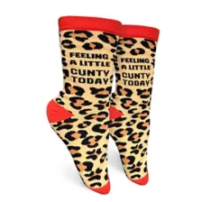 Feeling Cunty Feline Crew Socks at Spencer's