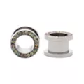 Vitrail CZ Silver-Plated Titanium Tunnels at Spencer's