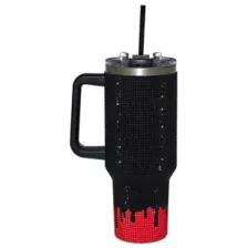 Art the Clown Honk Honk Rhinestone Travel Tumbler with Straw 40 oz. - Terrifier at Spencer's