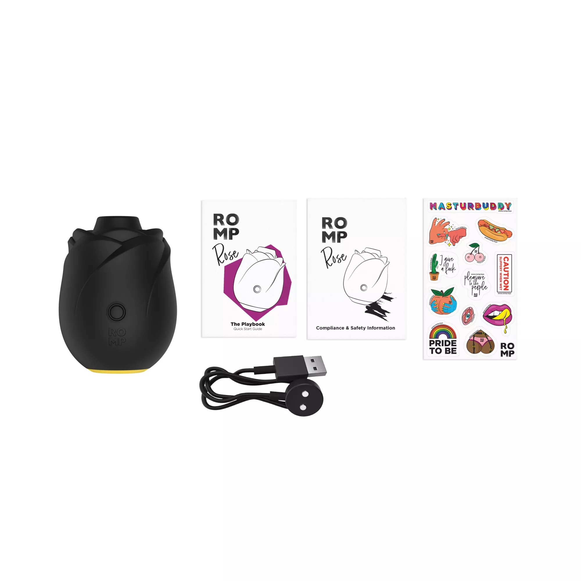 ROMP Rose Clitoral Stimulator Black at Spencer's