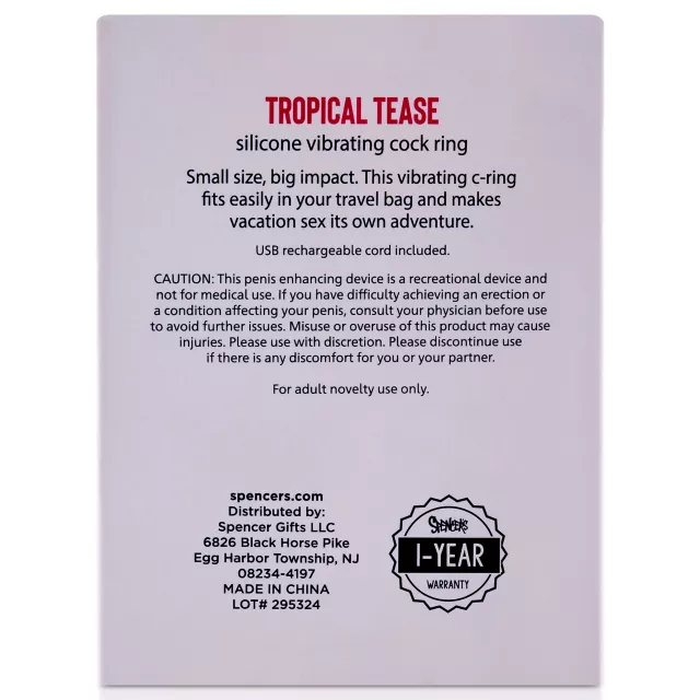 Tropical Tease Vibrating Cock Ring - Sexology on the go at Spencer's