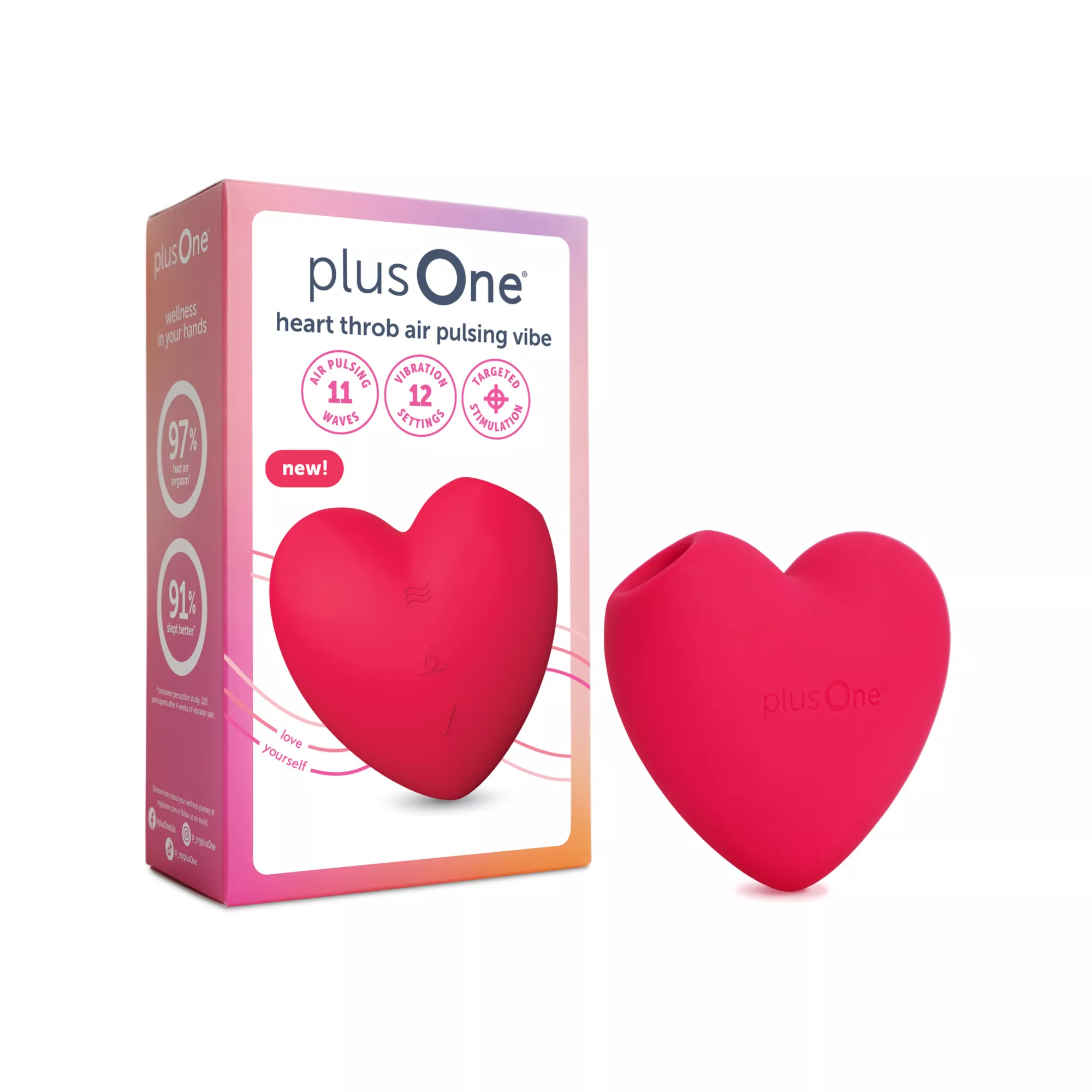 plusOne Heart Throb Air Pulsing Vibrator at Spencer's