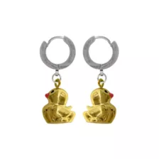Yellow Duck Dangle Huggie Hoop Earrings - 18 Gauge at Spencer's