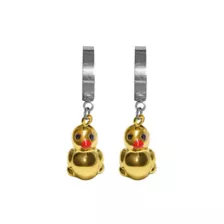 Yellow Duck Dangle Huggie Hoop Earrings - 18 Gauge at Spencer's