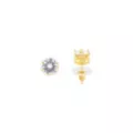 14K Gold-Plated CZ Crown Stud Earrings - 20 Gauge at Spencer's