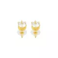 14K Gold-Plated CZ Crown Stud Earrings - 20 Gauge at Spencer's