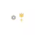 14K Gold-Plated CZ Stud Earrings - 20 Gauge at Spencer's