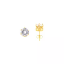 14K Gold-Plated CZ Stud Earrings - 20 Gauge at Spencer's