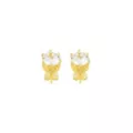 14K Gold-Plated CZ Stud Earrings - 20 Gauge at Spencer's
