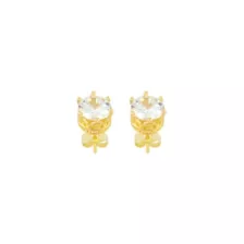 14K Gold-Plated CZ Stud Earrings - 20 Gauge at Spencer's