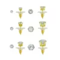 Multi-Pack 14K Gold-Plated CZ Hexagon Stud Earrings 6 Pair - 20 Gauge at Spencer's