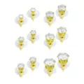 Multi-Pack 14K Gold-Plated CZ Hexagon Stud Earrings 6 Pair - 20 Gauge at Spencer's