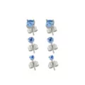 Multi-Pack 14K White Gold-Plated Blue CZ Stud Earrings 3 Pair - 20 Gauge at Spencer's