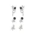 Multi-Pack Black CZ Heart Web Stud Earrings 3 Pair - 20 Gauge at Spencer's