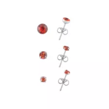 Multi-Pack Red CZ Stud Earrings 3 Pair - 20 Gauge at Spencer's