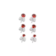 Multi-Pack Red CZ Stud Earrings 3 Pair - 20 Gauge at Spencer's