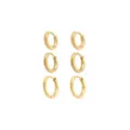Multi-Pack 14K Gold-Plated Small Huggie Hoop Earrings 3 Pair - 20 Gauge at Spencer's