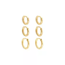 Multi-Pack 14K Gold-Plated Small Huggie Hoop Earrings 3 Pair - 20 Gauge at Spencer's
