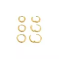 Multi-Pack 14K Gold-Plated Small Huggie Hoop Earrings 3 Pair - 20 Gauge at Spencer's