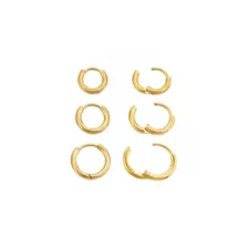 Multi-Pack 14K Gold-Plated Small Huggie Hoop Earrings 3 Pair - 20 Gauge at Spencer's