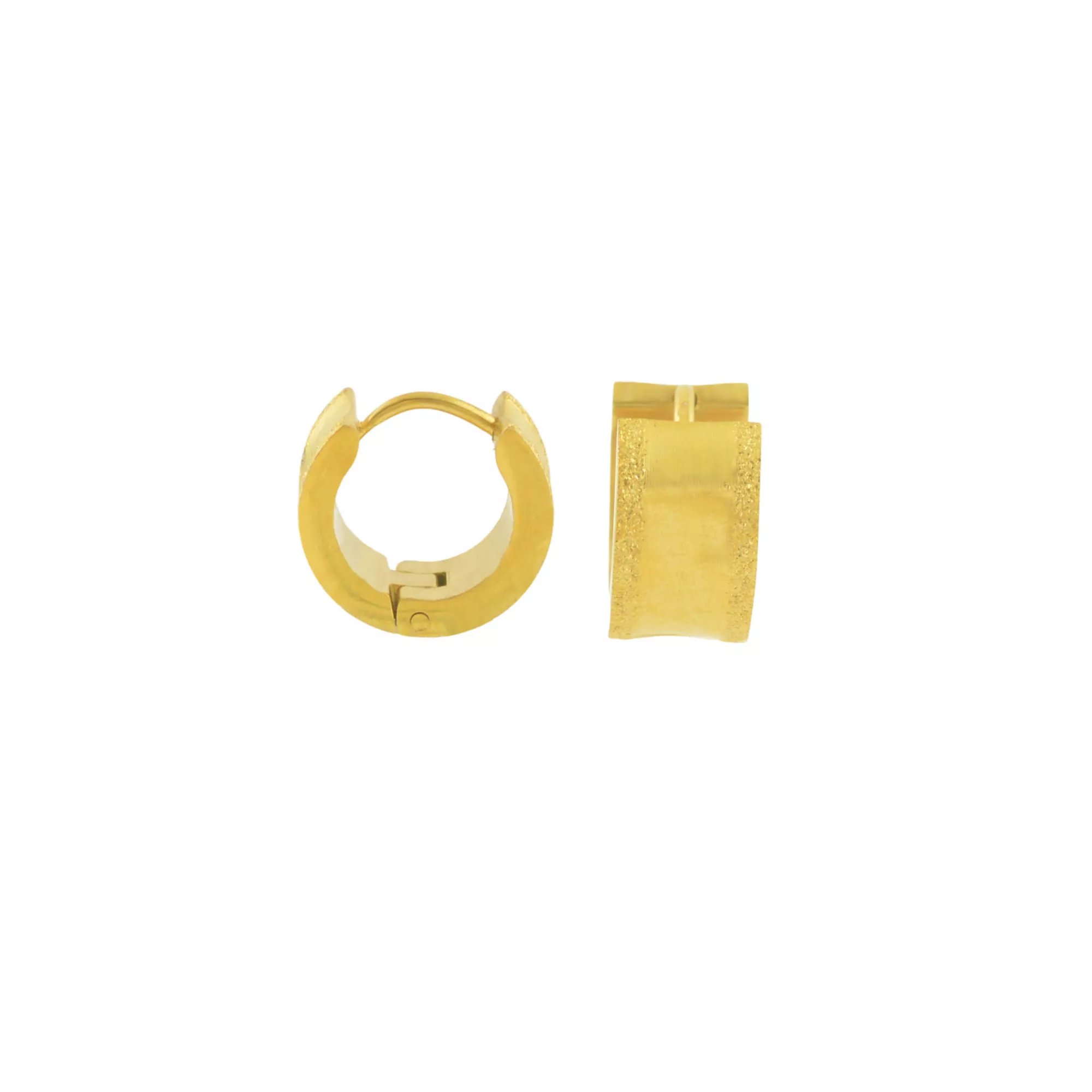 Goldtone Sandblasted Huggie Hoops - 18 Gauge