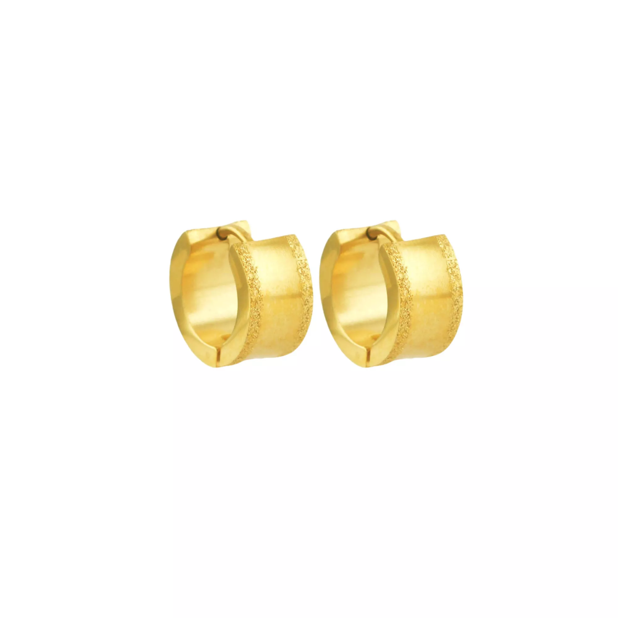 Goldtone Sandblasted Huggie Hoops - 18 Gauge