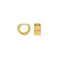 Goldtone Striped Huggie Hoops - 18 Gauge at Spencer's