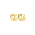 Goldtone Striped Huggie Hoops - 18 Gauge at Spencer's